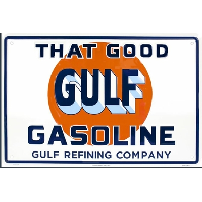 Plaque vintage Gulf gasoline 45x30