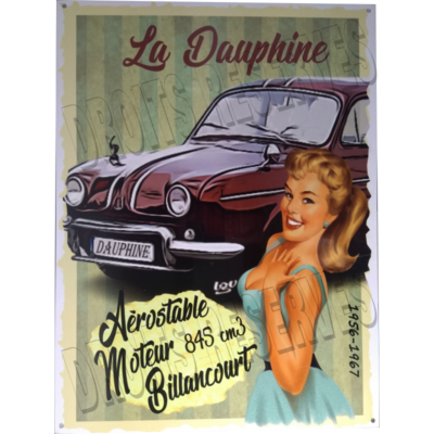 Plaque métal Dauphine vintage