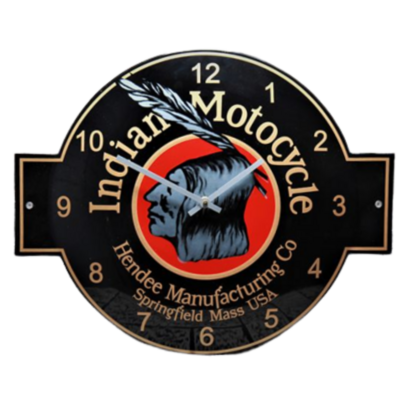 horloge émaillée moto Indian 53x40cm