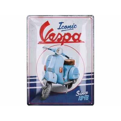 Plaque Métal Publicitaire Vespa – Calendrier Bombé 20x30cm Vintage