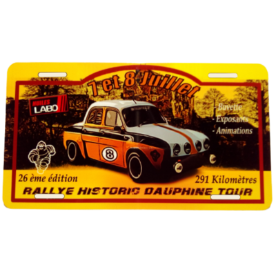 plaque dauphine gordini rallye 30x15 cm
