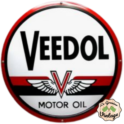 plaque émaillée ronde veedol motor oil