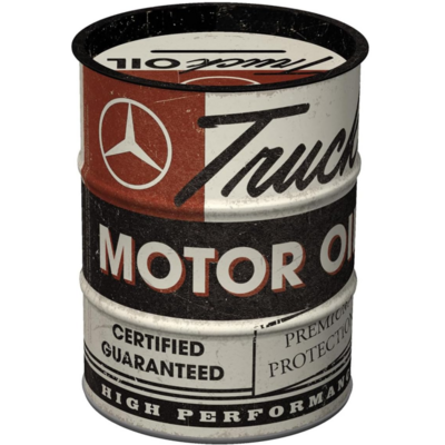 tirelire baril mercedes trucks motor oil