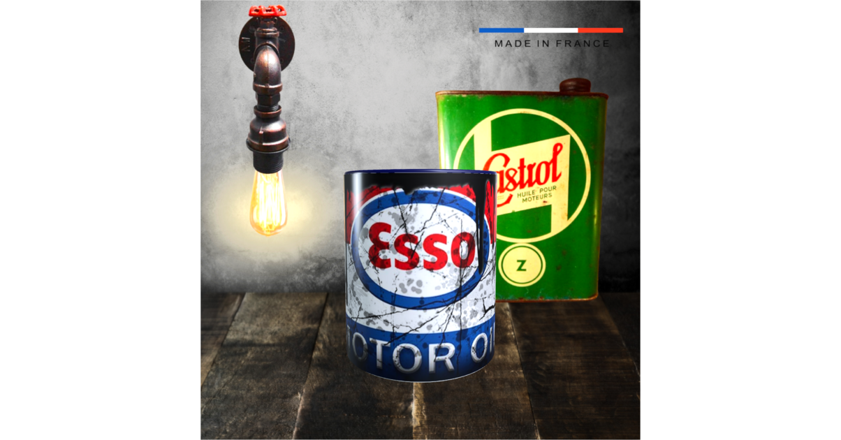 Bidon D'Huile Esso Vintage 5L - Décoration Garage Americaine - Neuf