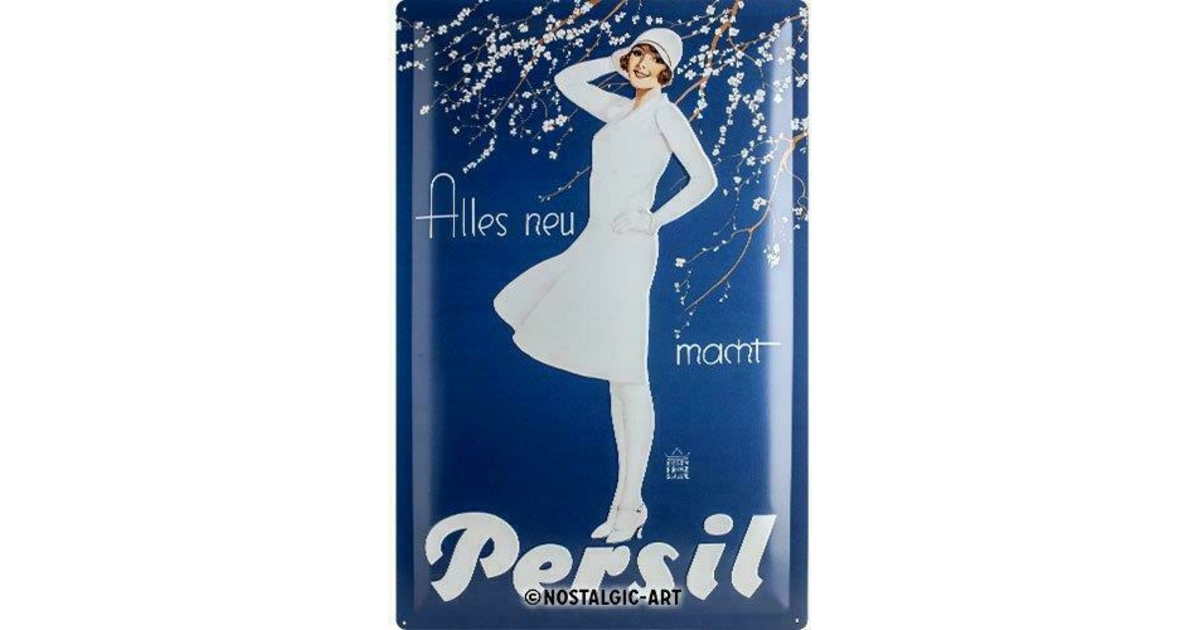 Plaque métal publicitaire 20x30cm bombée en relief : lessive