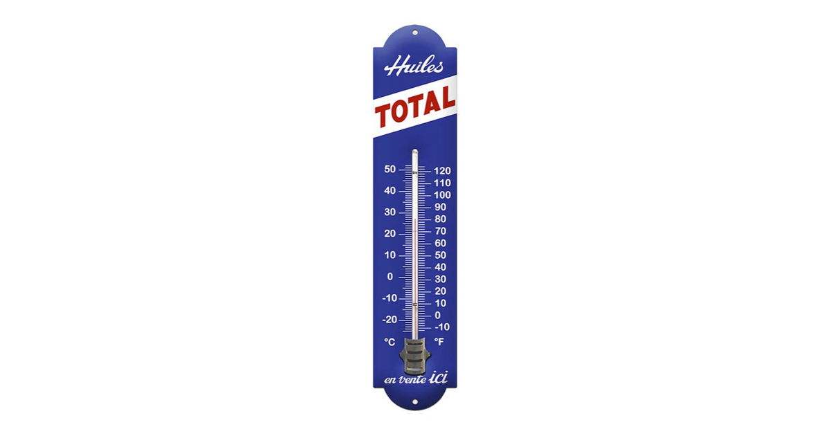 Thermomètre émaillé Total 42cm - Produits Emaillés/Thermomètres émaillés - nostalgic-deco Thermomètre émaillé Total 42cm - Produits Emaillés/Thermomètres émaillés - nostalgic-deco
