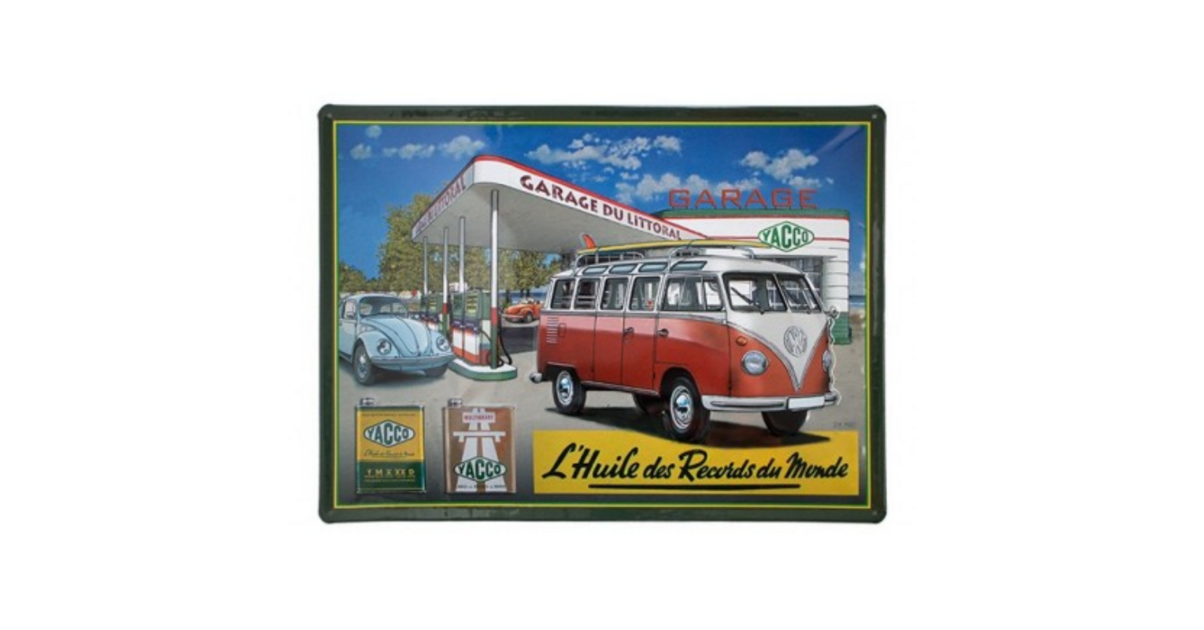 Affiche Ancienne, YACCO, bidon D'Huile, 2L, Garage