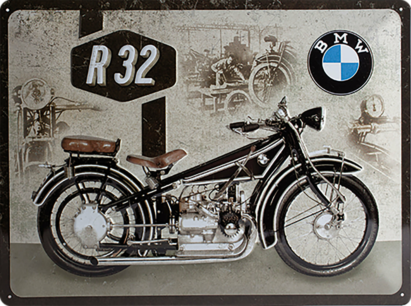 Plaque Métal Moto Bmw R32 40 X 30 Garageatelierles Plaques Publicitaires Le Grenier Vintage 