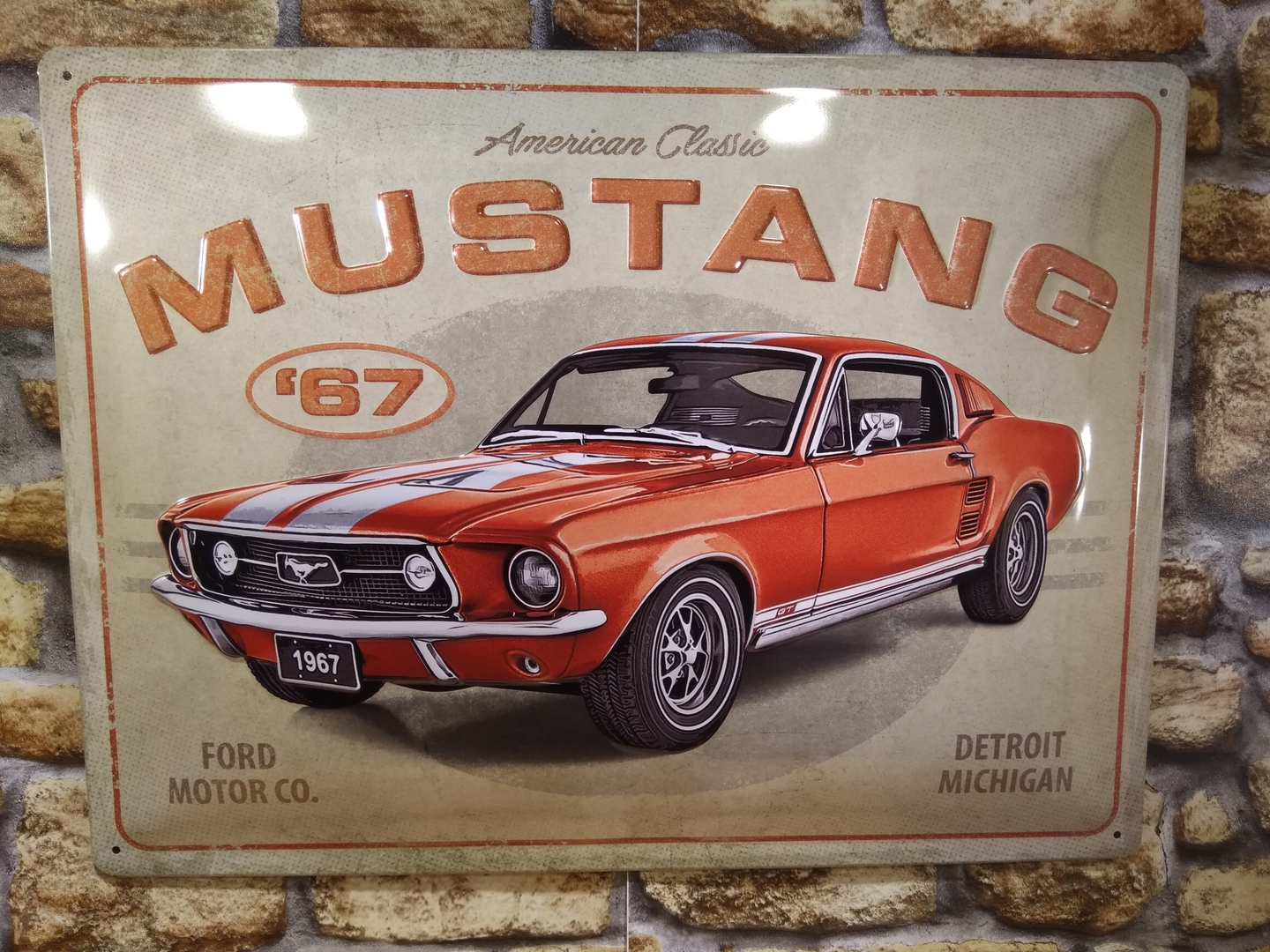 Plaque Métal Ford Mustang Garageatelierles Plaques Publicitaires Le Grenier Vintage 