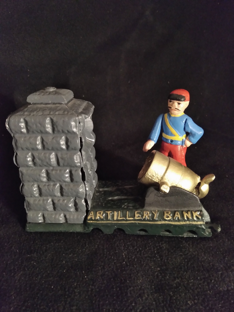 Tres Ancien Ancienne Tirelire Tambour En Tôle Années 50 – Jouet Vintage, Scènes Enfantines, Avec Musique Anciens Jouets En Tôle