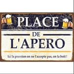 plaque métal déco place de lapéro 20x30