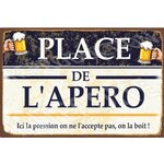 plaque métal déco place de l'apéro 20x30