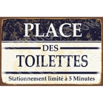 plaque métal de déco place des toilettes 20x30