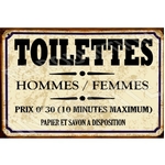 plaque métal toilettes hommes-femmes