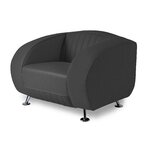 canapé 1 place delucas vinyle rétro noir