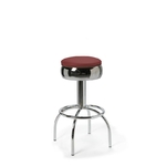 tabouret de bar chromé comet stacks rouge rétro