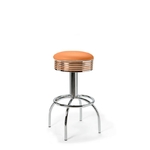 tabouret rétro chromé comet 77 orange