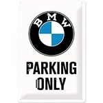 plaque métal bmw parking only grenier vintage
