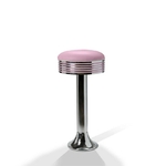 tabouret de bar rétro chromé Casey 77wp rose lilas