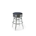 tabouret de bar chromé pivotant Palace 66wp bleu marine