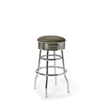 tabouret de bar palace 77wp rétro chromé vert army