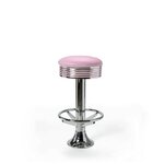 tabouret de bar chromé à fixer casey 77wp rose lilas