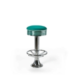 tabouret de bar avec repose-pieds Casey 77wp vert petrol