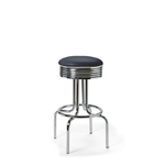 tabouret chromé de bar pivotant Airline 77WP dark navy