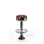 tabouret de bar chromé casey Stacks 77mp pivotant rouge ruby