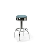 tabouret chromé pivotant rétro Comet stacks 77cm bleu