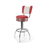 tabouret de bar chromé avec dossier comet 77 rétro