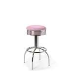 tabouret de bar comet 77 chromé rose lilas