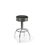 tabouret de bar chromé haut comet noir rétro