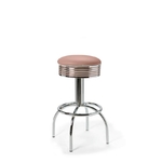 tabouret de bar chromé rétro vieux rose comet 77cm