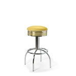 tabouret rétro comet 77 chromé pivotant jaune
