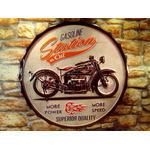 plaque métal déco moto station