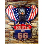 Plaque route 66 eagle flag