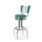 Airline Barstool Backrest CB 77 Chrome Petrol