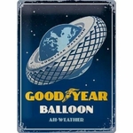 plaque émaillée metal 30 x 40 cm goodyear balloon vintage