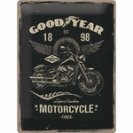 plaque en metal 30 x 40 cm pneus pour motos goodyear décoration vintage