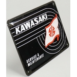 plaque métal kawasaki émaillée moto vintage