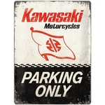 plaque métal kawasaki parking moto vintage