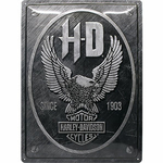 plaque publicitaire métal harley davidson hd moto vintage