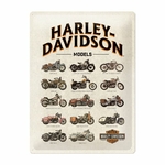 plaque publicitaire métal harley davidson modèles moto vintage