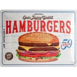 plaque murale métal émaillée burger fast food collection rétro