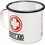 mug tasse émaillé usa first aid vintage le grenier