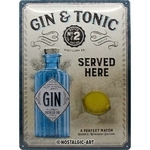 plaque métal publicitaire gin tonic bar pub vintage rétro