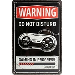 plaque publicitaire métal déco warning gaming