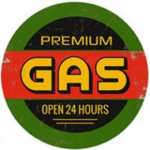 plaque métal premium gas ronde