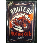 plaque métal route 66 motor oil
